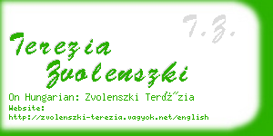 terezia zvolenszki business card